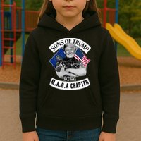 Sons Of Trump 2024 Biker Funny Kids Hoodie