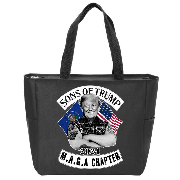 Sons Of Trump 2024 Biker Funny Zip Tote Bag