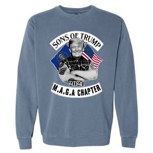 Sons Of Trump 2024 Biker Funny Garment-Dyed Sweatshirt