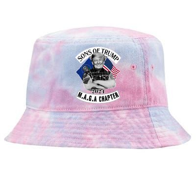 Sons Of Trump 2024 Biker Funny Tie-Dyed Bucket Hat