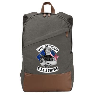 Sons Of Trump 2024 Biker Funny Cotton Canvas Backpack