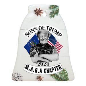 Sons Of Trump 2024 Biker Funny Ceramic Bell Ornament