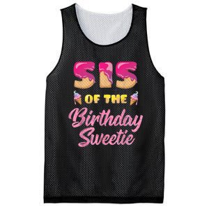 Sis Of The Birthday Sweetie Ice Cream Birthday Mesh Reversible Basketball Jersey Tank