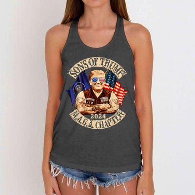 Sons Of Trump Maga Chapter 2024 Women's Knotted Racerback Tank