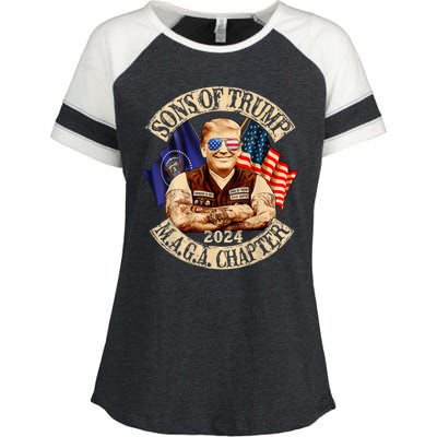 Sons Of Trump Maga Chapter 2024 Enza Ladies Jersey Colorblock Tee