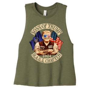 Sons Of Trump Maga Chapter 2024 Women's Racerback Cropped Tank