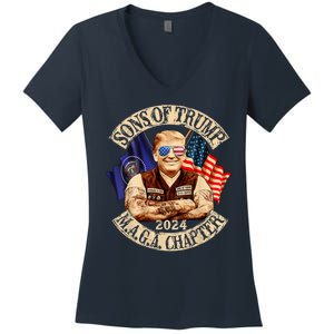 Sons Of Trump Maga Chapter 2024 Women's V-Neck T-Shirt