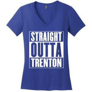 Straight Outta Trenton Gift Meaningful Gift Women's V-Neck T-Shirt