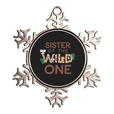 Sister Of The Wild One Animal Safari 1st Birthday Theme Metallic Star Ornament