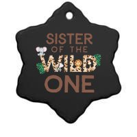 Sister Of The Wild One Animal Safari 1st Birthday Theme Ceramic Star Ornament