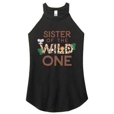 Sister Of The Wild One Animal Safari 1st Birthday Theme Women's Perfect Tri Rocker Tank