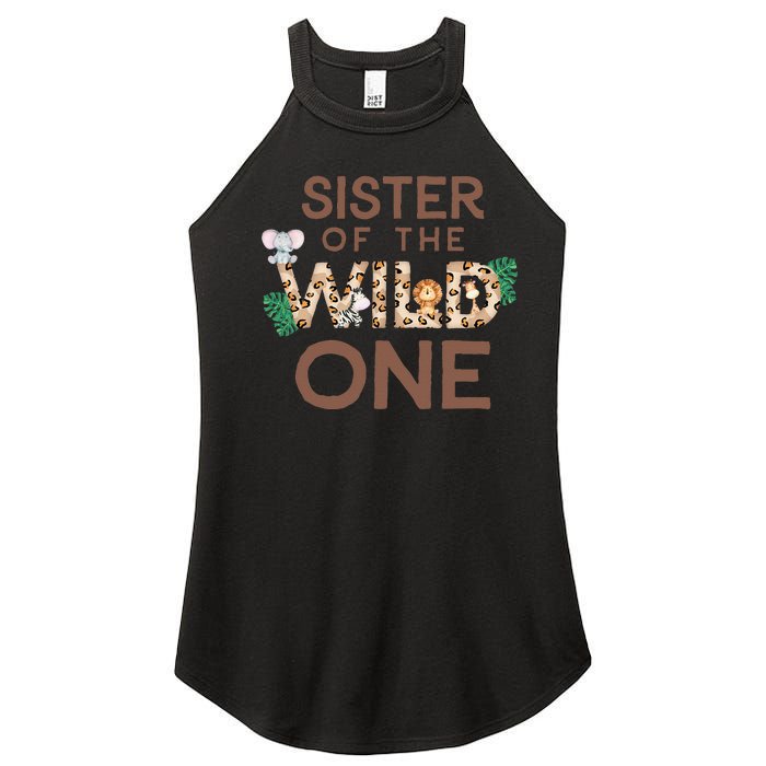 Sister Of The Wild One Animal Safari 1st Birthday Theme Women's Perfect Tri Rocker Tank