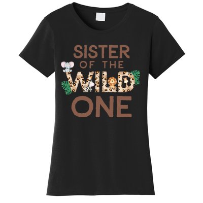 Sister Of The Wild One Animal Safari 1st Birthday Theme Women's T-Shirt