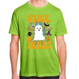 Stick Or Treat Halloween Nurse Ghost Adult ChromaSoft Performance T-Shirt