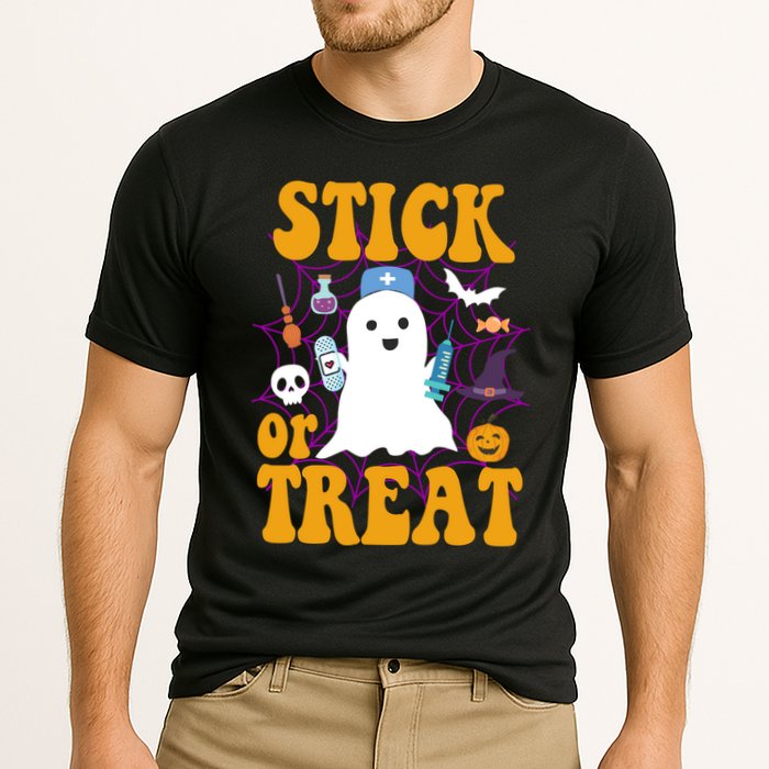 Stick Or Treat Halloween Nurse Ghost Performance Shirt