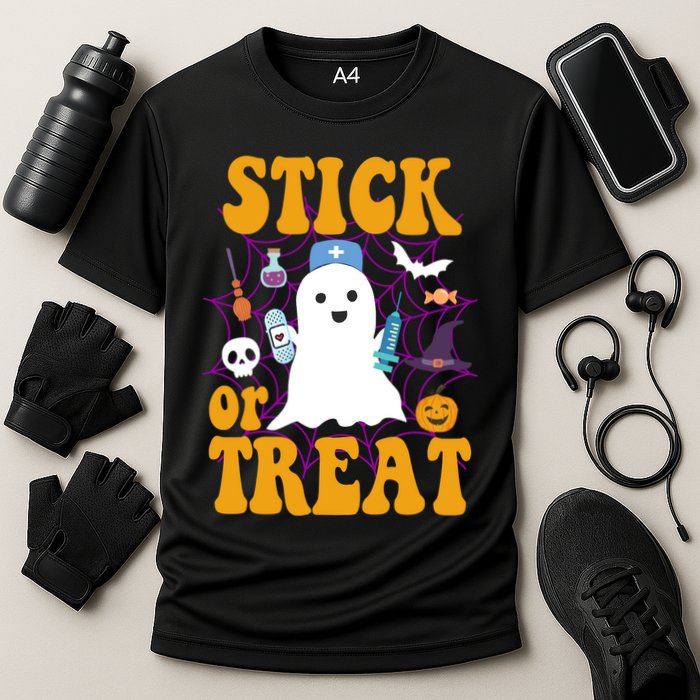 Stick Or Treat Halloween Nurse Ghost Performance Shirt
