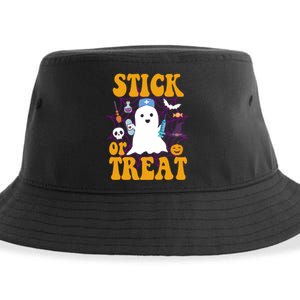 Stick Or Treat Halloween Nurse Ghost Sustainable Bucket Hat