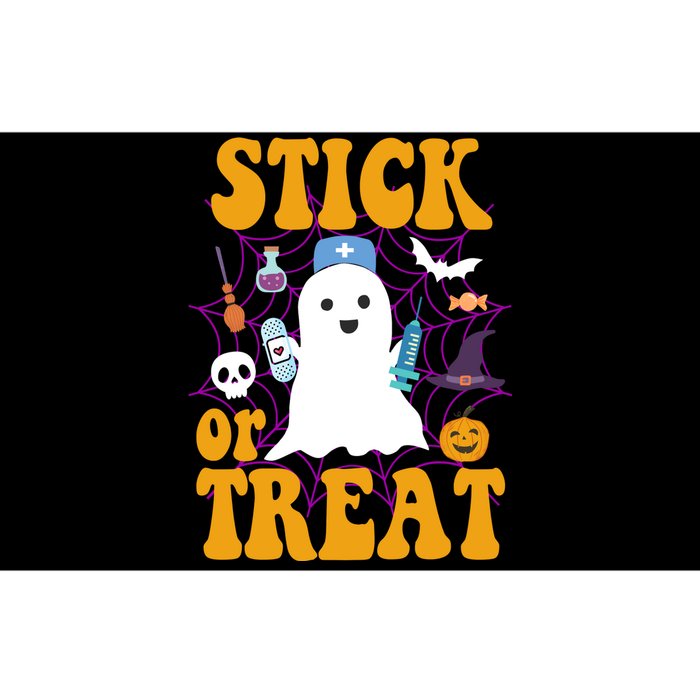 Stick Or Treat Halloween Nurse Ghost Bumper Sticker