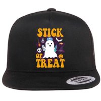 Stick Or Treat Halloween Nurse Ghost Flatbill Hat