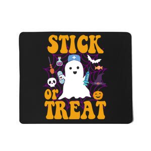 Stick Or Treat Halloween Nurse Ghost Mousepad