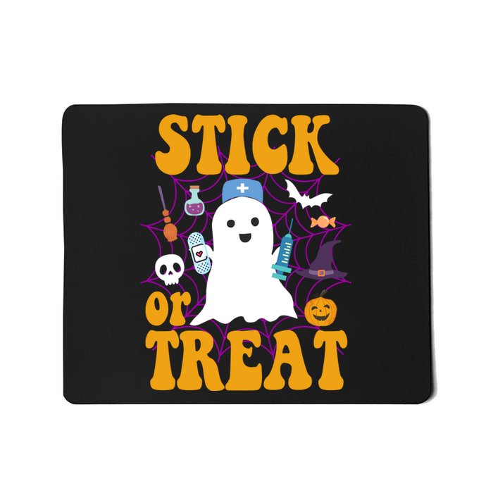 Stick Or Treat Halloween Nurse Ghost Mousepad