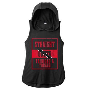 Straight Outta Trinidad & Tobago Trinidadian Flag Pride Ladies PosiCharge Tri-Blend Wicking Draft Hoodie Tank