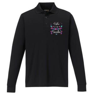 Sister Of The Birthday Sweetie Ice Cream Bday Party Sis Performance Long Sleeve Polo