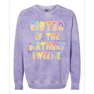 Sister Of The Birthday Sweetie Girl Icecream Themed Party Colorblast Crewneck Sweatshirt