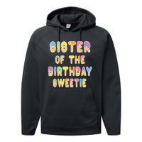 Sister Of The Birthday Sweetie Girl Icecream Themed Party Performance Fleece Hoodie