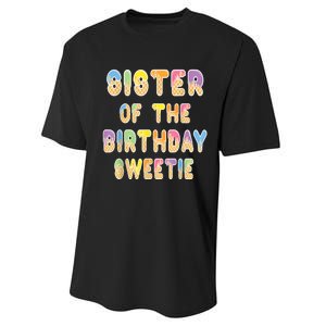 Sister Of The Birthday Sweetie Girl Icecream Themed Party Performance Sprint T-Shirt