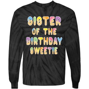 Sister Of The Birthday Sweetie Girl Icecream Themed Party Tie-Dye Long Sleeve Shirt