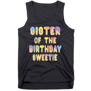 Sister Of The Birthday Sweetie Girl Icecream Themed Party Tank Top