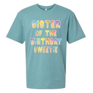 Sister Of The Birthday Sweetie Girl Icecream Themed Party Sueded Cloud Jersey T-Shirt