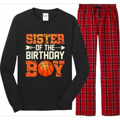 Sister Of The Birthday Basketball Mother Mom Funny Long Sleeve Pajama Set