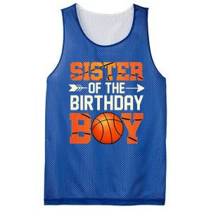 Sister Of The Birthday Basketball Mother Mom Funny Mesh Reversible Basketball Jersey Tank