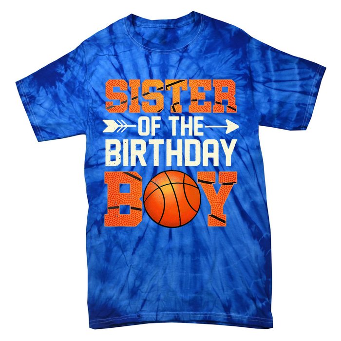 Sister Of The Birthday Basketball Mother Mom Funny Tie-Dye T-Shirt