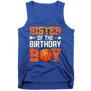 Sister Of The Birthday Basketball Mother Mom Funny Tank Top