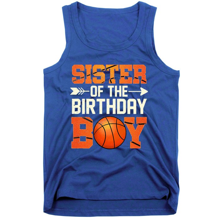 Sister Of The Birthday Basketball Mother Mom Funny Tank Top