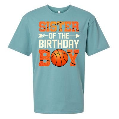 Sister Of The Birthday Basketball Mother Mom Funny Sueded Cloud Jersey T-Shirt