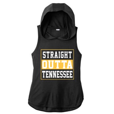 Straight Outta Tennessee Ladies PosiCharge Tri-Blend Wicking Draft Hoodie Tank