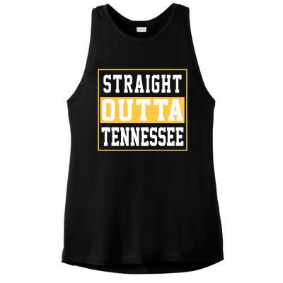 Straight Outta Tennessee Ladies PosiCharge Tri-Blend Wicking Tank