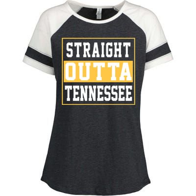 Straight Outta Tennessee Enza Ladies Jersey Colorblock Tee