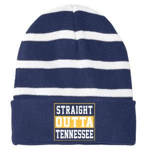 Straight Outta Tennessee Striped Beanie with Solid Band