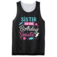 Sister Of The Birthday Sweetie Candy Bday Party Sis Mesh Reversible Basketball Jersey Tank