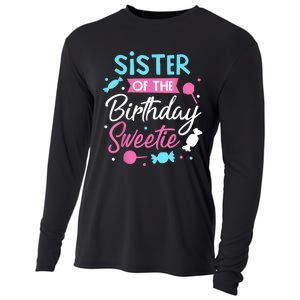 Sister Of The Birthday Sweetie Candy Bday Party Sis Cooling Performance Long Sleeve Crew