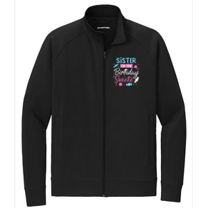 Sister Of The Birthday Sweetie Candy Bday Party Sis Stretch Full-Zip Cadet Jacket