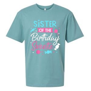 Sister Of The Birthday Sweetie Candy Bday Party Sis Sueded Cloud Jersey T-Shirt