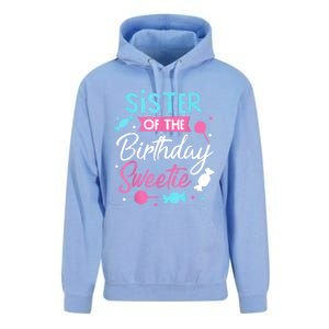 Sister Of The Birthday Sweetie Candy Bday Party Sis Unisex Surf Hoodie