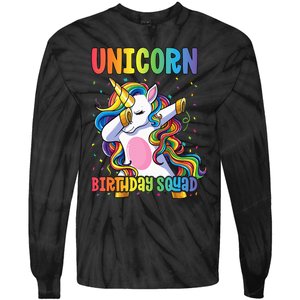 Squad of the Birthday Princess Unicorn Birthday Squad Tie-Dye Long Sleeve Shirt