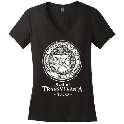 Seal Of Transylvania Vlad Impaler Wallachia Women's V-Neck T-Shirt
